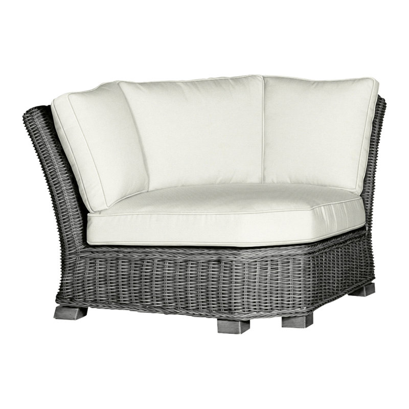 Canapé d'angle modulaire rustique tissé gris ardoise, Gris ardoise, Welt, Blanc naturel