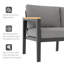 Ensemble de conversation d'extérieur en aluminium 4 pièces gris foncé avec coussin amovible et lavable