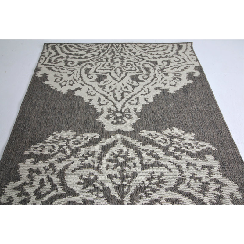 Tapis gris / ivoire Power Loom, Rectangle 2 pi 1 po x 2 pi 6 po