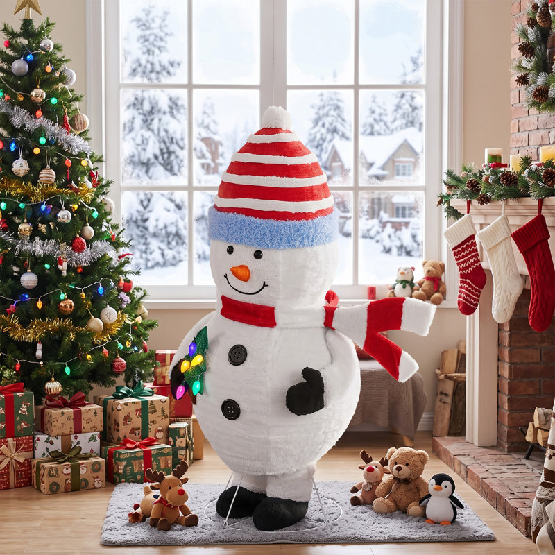 Christmas LED Lights Snowmen Stuffed Holiday Accent