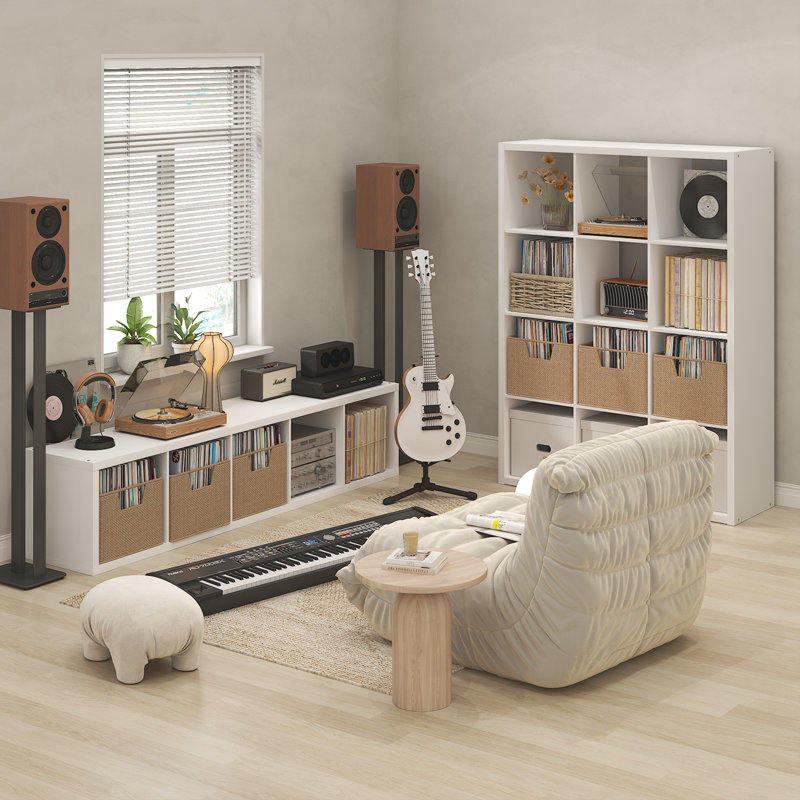 Tanvee 182.7cm H Media Shelves, White