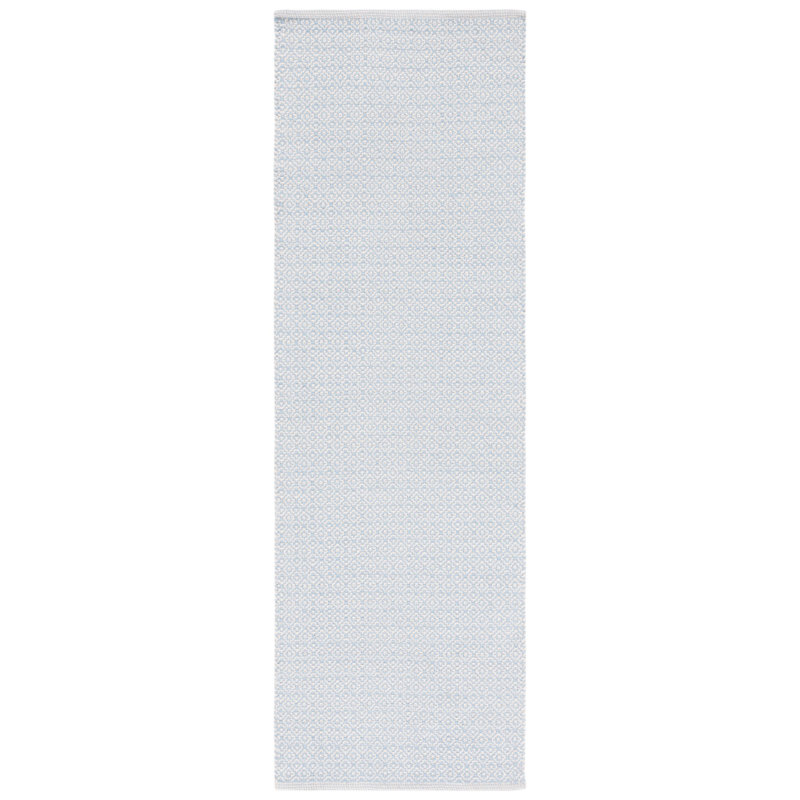 Tapis géométrique en coton tissé à la main Bester, Tapis de couloir 2 pi 3 po x 8 pi