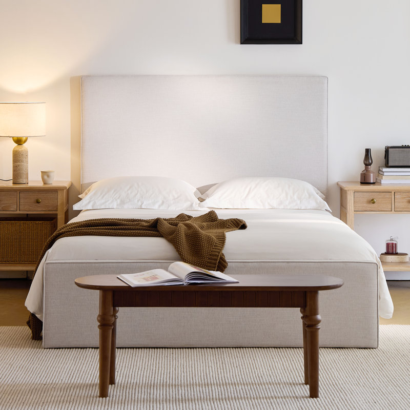 Stephanie Upholstered Bed, Queen, Ivory
