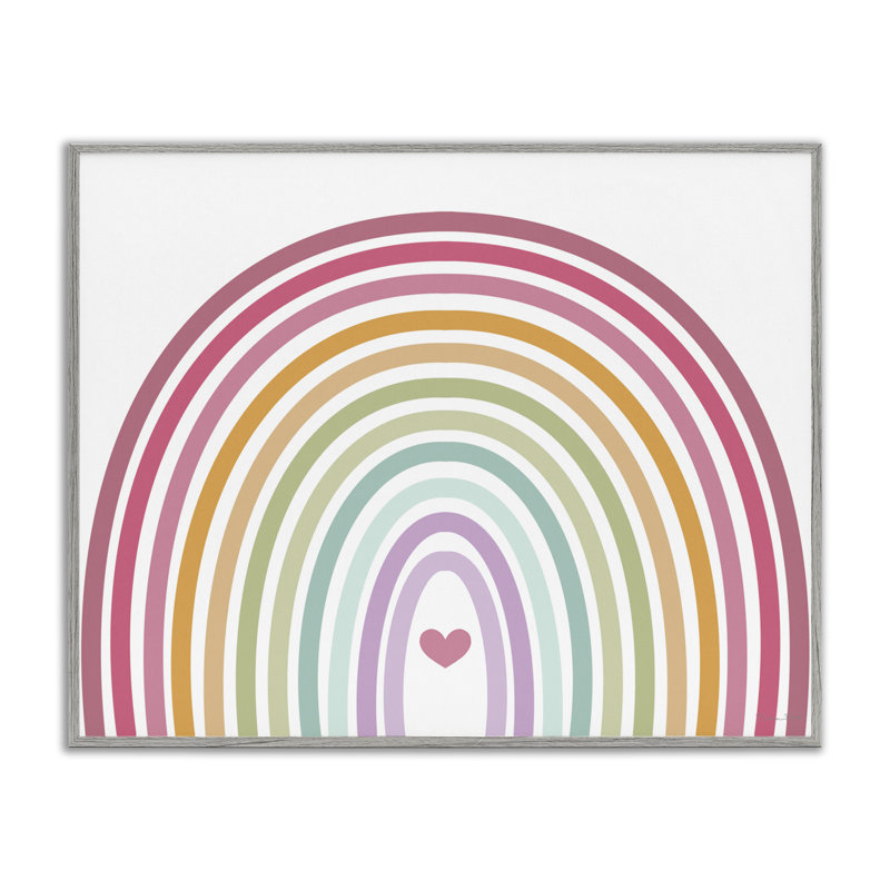 Giclée encadrée «Rainbow Love & Heart», conception par Susan Ball, H 11 po x l 14 po, Estampe numérique Farmhouse