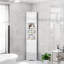 Armoire de rangement d'angle pour salle de bain avec 2 portes, tablettes réglables, tablettes ouvertes multi-couches-1692108384