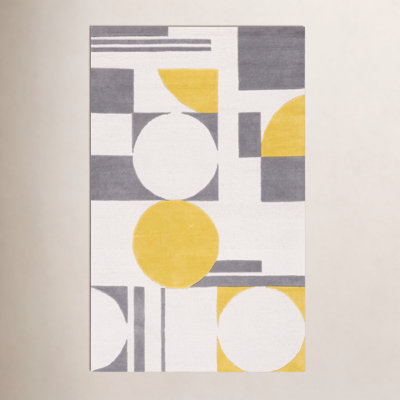 Felipe Gray Gold Hand-Tufted Wool Geometric Rug