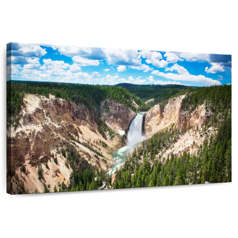 Scène de cascades d'Alvord Yellowstone, H 8 po x l 12 po