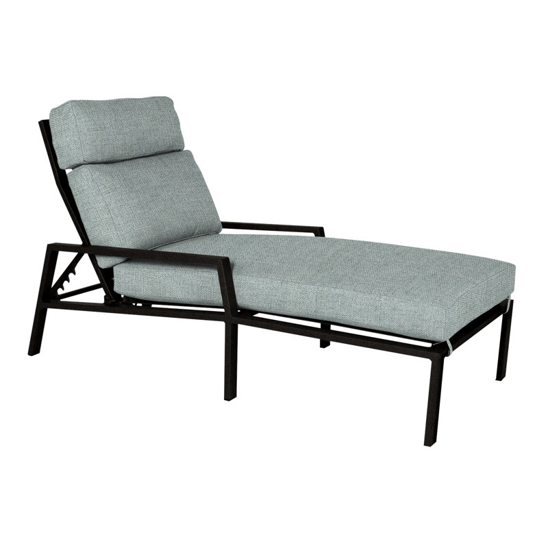 Aris Outdoor Chaise Lounge, Carbon Black, Alcazar Redwood