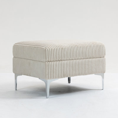 Canapé modulaire modulaire avec repose-pieds carré, repose-pieds avec rangement, beige