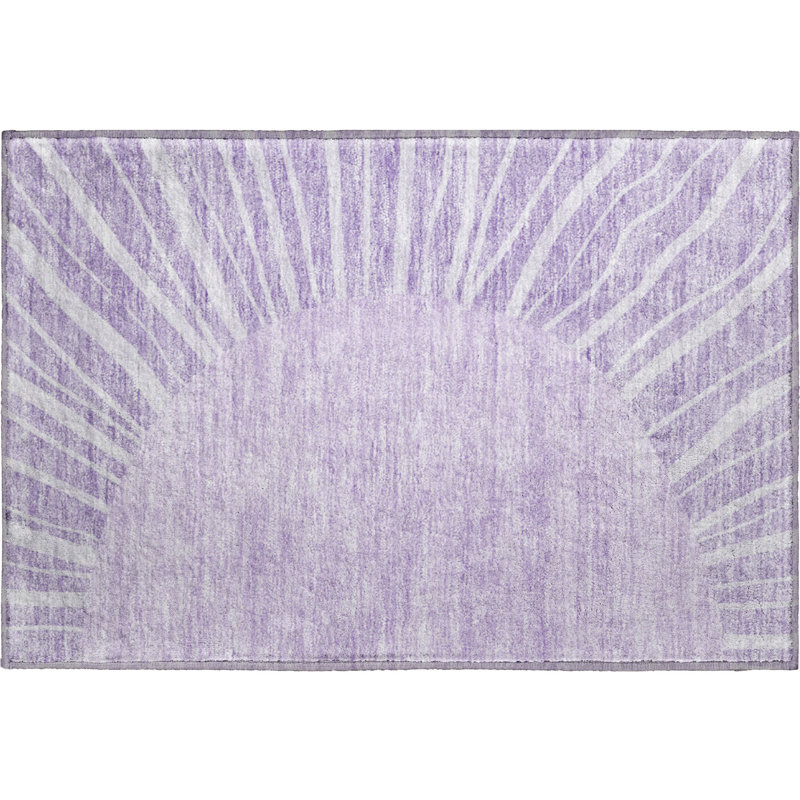 Premium Machine Washable Prisco Lavender Rug, Rectangle 1'8" x 2'6"