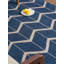 Bleu | Tapis d'intérieur géométrique beige noué à la main-267098850