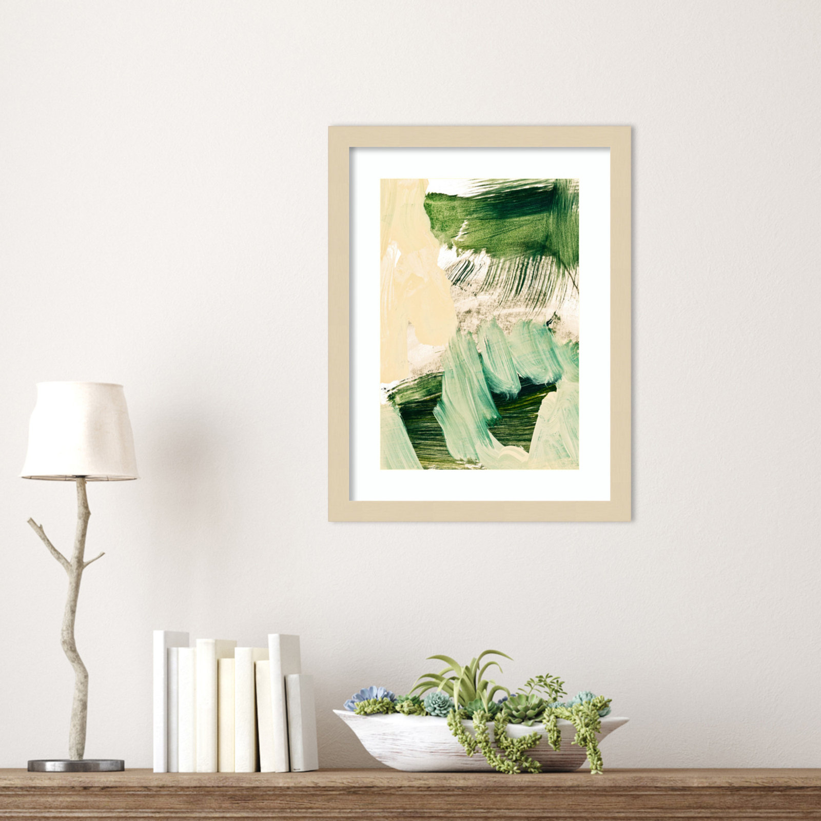 Elphaba "Minimalist Painting 09" Print, Brown Framed, 17" H x 13" W
