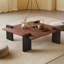 Table basse carrée en bois massif noyer
