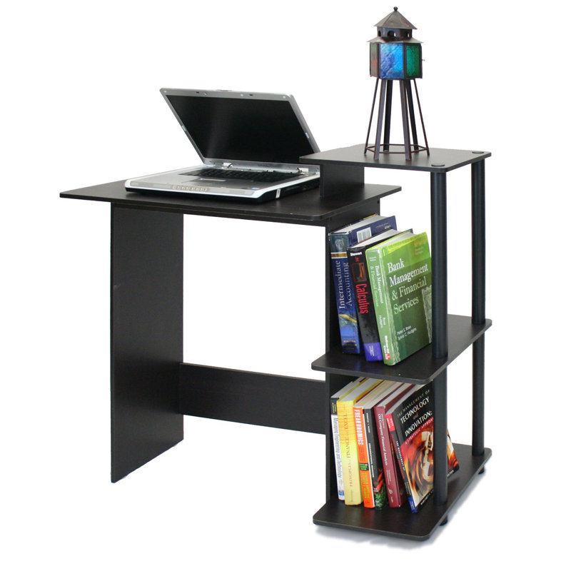 Surrency Rectangular Home Laptop Notebook Computer Desk, Black/Grey