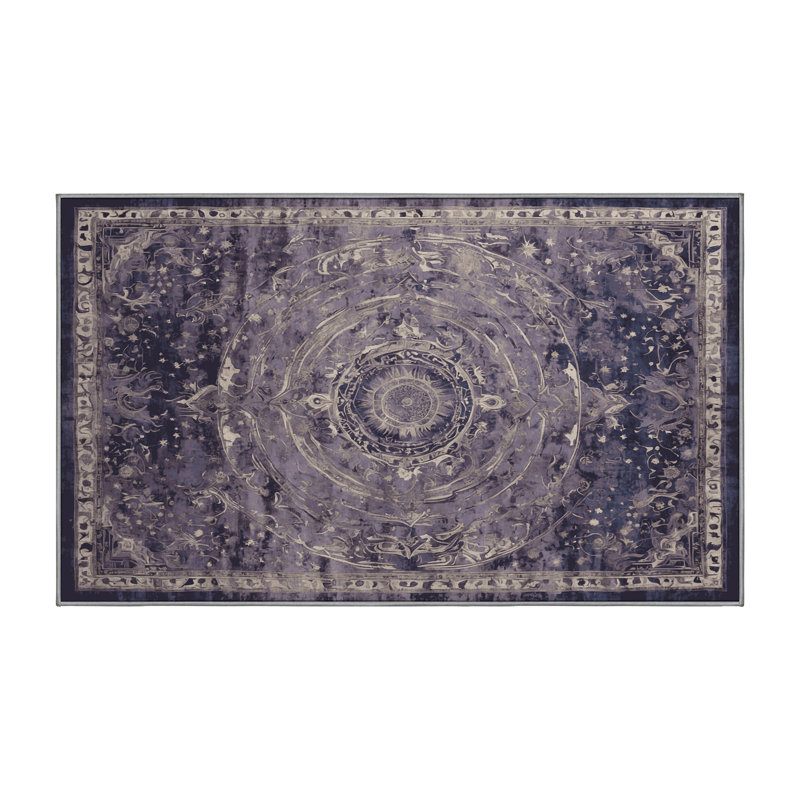 Machine Washable Pink Area Rug, Rectangle 4' x 6'