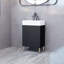 Meuble-lavabo simple en céramique noir 21,6 po