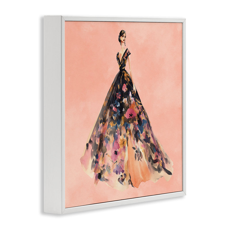 Giclée encadrée de nuit en or rose, design par Svetlana Aleynikova, Encadrement giclée blanc côtier, H 12 po x l 12 po