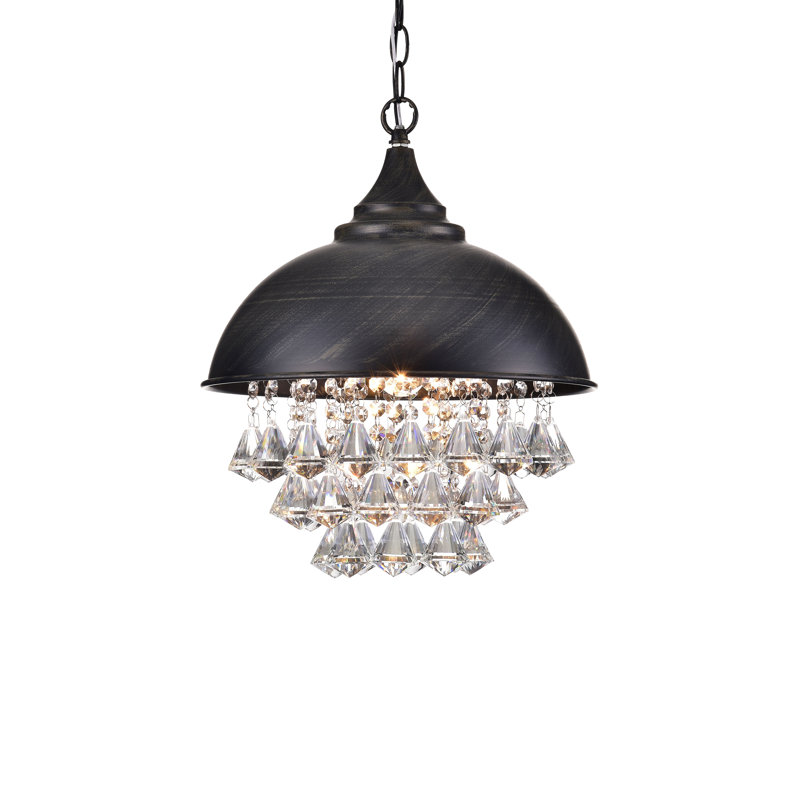 Lustre en cristal noir antique 13,8 po Lamoreaux