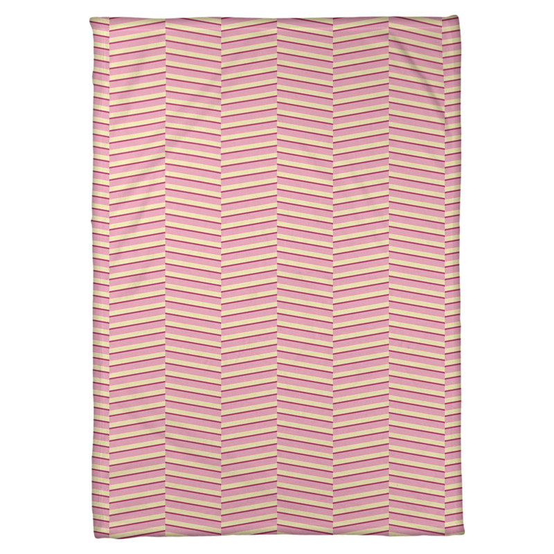 Couverture polaire rayures fracture, l 50 po x L 60 po, Rose / Jaune