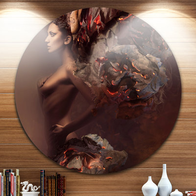 " Sexy Woman In Burning Paper "