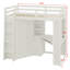 Lit mezzanine avec grande armoire intégrée, bureau-1135085069
