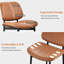  Ensemble de 2 chaises de salle à manger en similicuir de style moderne Mid-Century avec structure en bois pour les salles à manger, les cuisines et les salons-1623160170