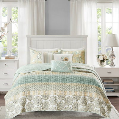 Courtepointe 6 pièces avec coussins décoratifs très grand / très grand pour une chambre charmante