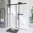 60" W × 72" H Single Sliding Shower Door,5Mm Fixed Glass And 6Mm Sliding Glass Frameless , Clear Tempered Glass, Stainless Steel Handle,Matte Black-124018307