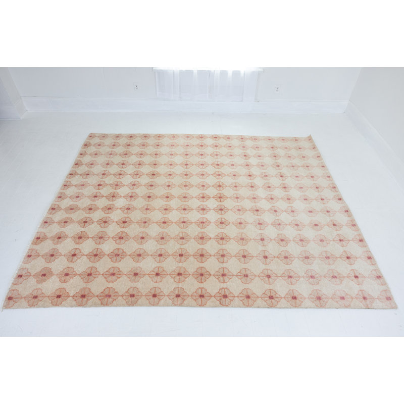 Hand Knotted Wool Floral Area Rug, Rectangle 10' x 14'