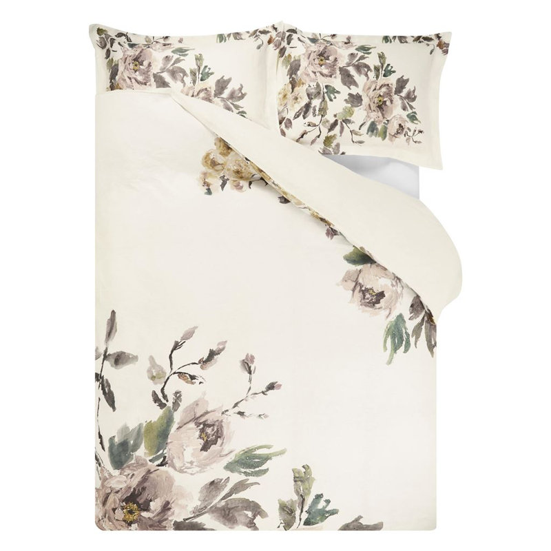 Shanghai Garden Ecru Duvet Cover, Queen Duvet Cover