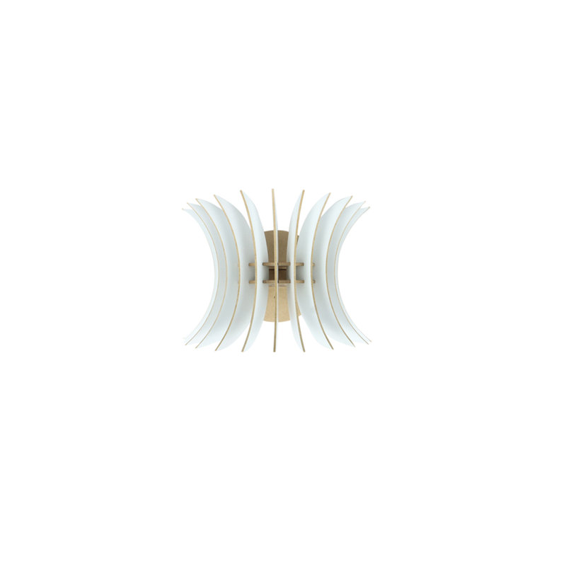 Elegant Wing Sconce Wall Lamp, White MDF Body, 7.9 x 11.0 x 7.9 inches | E27 Socket, Max 40W | Stylish Lighting for Home Decor, Perfect for Living Room & Bedroom Ambiance