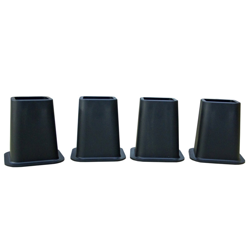 Lève-lits robustes - contremarches pour meubles 6 pouces pour canapé et table - contremarche en plastique - élévateurs de lit - 4 contremarches - meubles empilables - noir