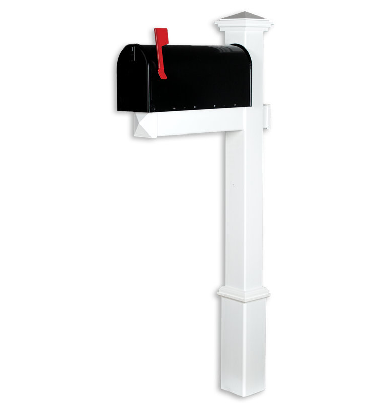Post Mounted Mailbox with Newspaper Compartment