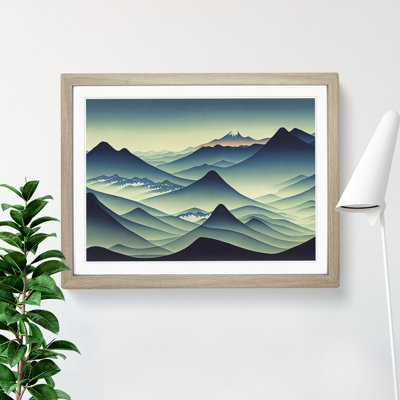 Serene Japanese Mountains - Framed Print