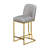 360° Swivel Bar Chairs (2), Grey+gold Classy Adornment, Comfortable Seating, Frame, For Bars, Restaurants, Kitchen Counters, Offices, Space Efficient Arrangement Elegant Outlook, Metal Legs,