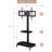 Height And Angle Adjustable Multi-Function Tempered Glass Metal Frame Floor With Lockable Wheels Mobile TV Stand, LCD/Plasma TV bracket 2 Tier Tempered Glass Shelves For Multiple Media Devices