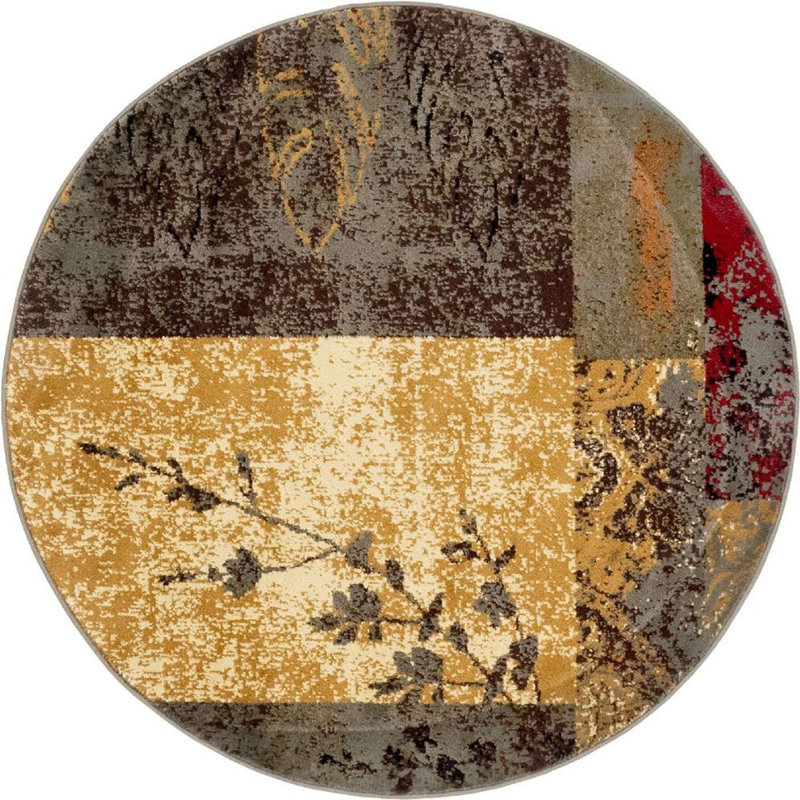 Arabica Abstract Indoor Rug, Round 4'