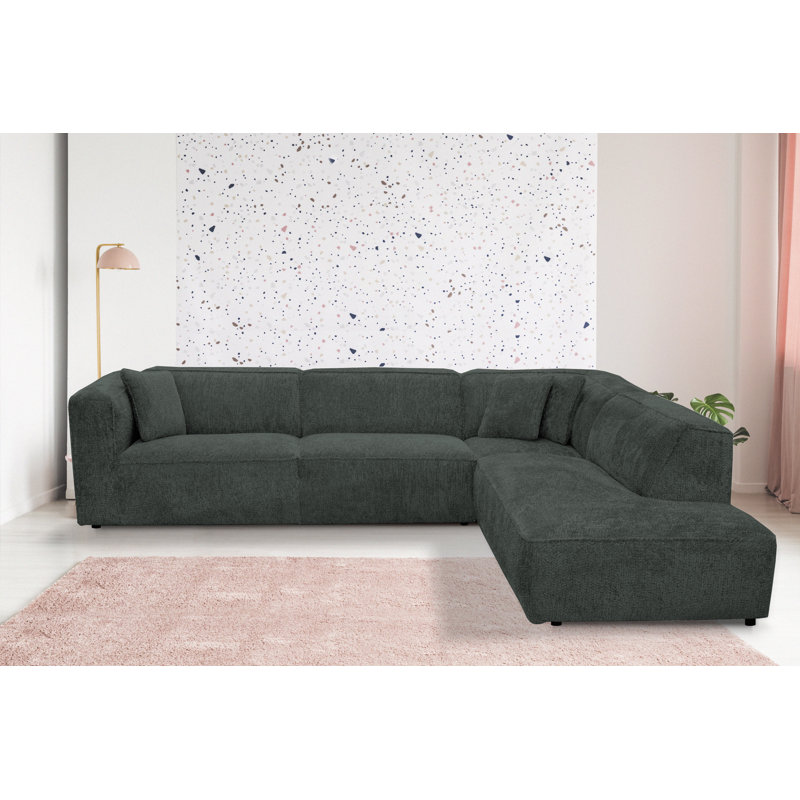 5 Seater Corner Sofa, Dark Grey