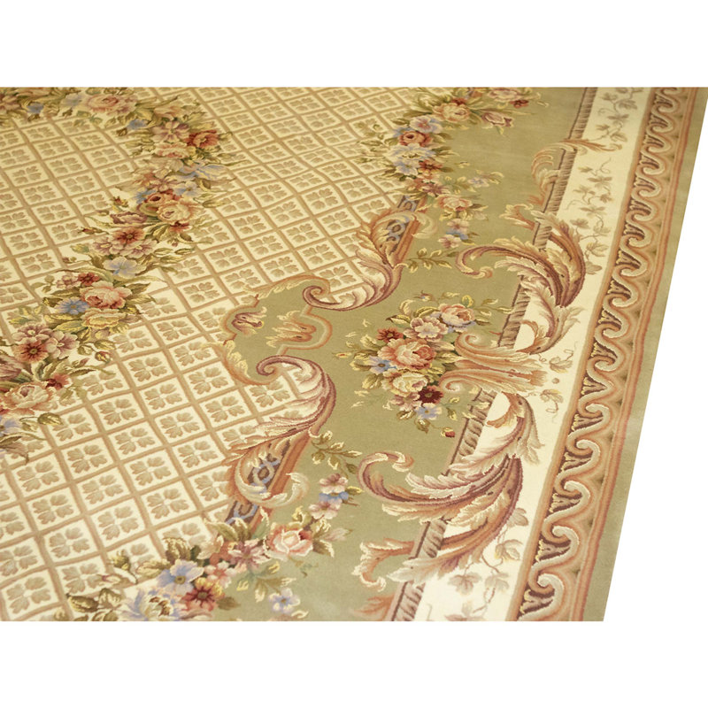 Handmade Silk and Wool Area Rug
