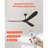 72" Wood Blade Ceiling Fan No Light Remote Control Reversible DC Motor-111624221