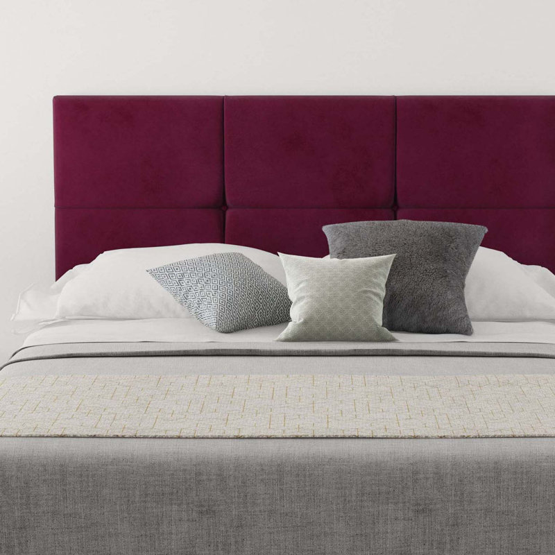 Kellen Upholstered Headboard, Single (3'), Velvet Berry