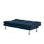 Futon à 2 places en microfibre bleu marine contemporain convertible en lit