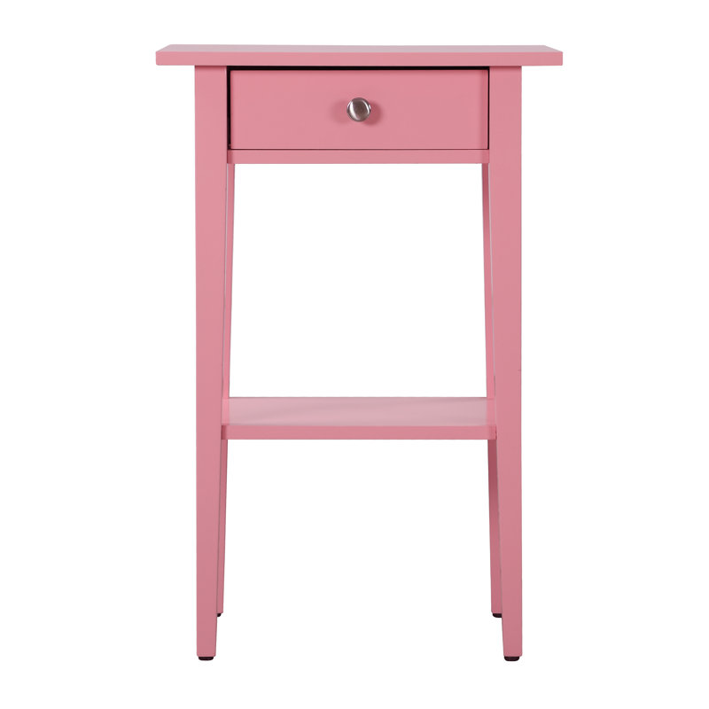 Table de chevet 1 tiroir Dalton, rose, Rose
