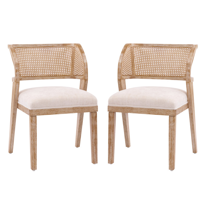 Chaises de salle à manger rembourrées Winslow, Coussin beige / naturel vieilli