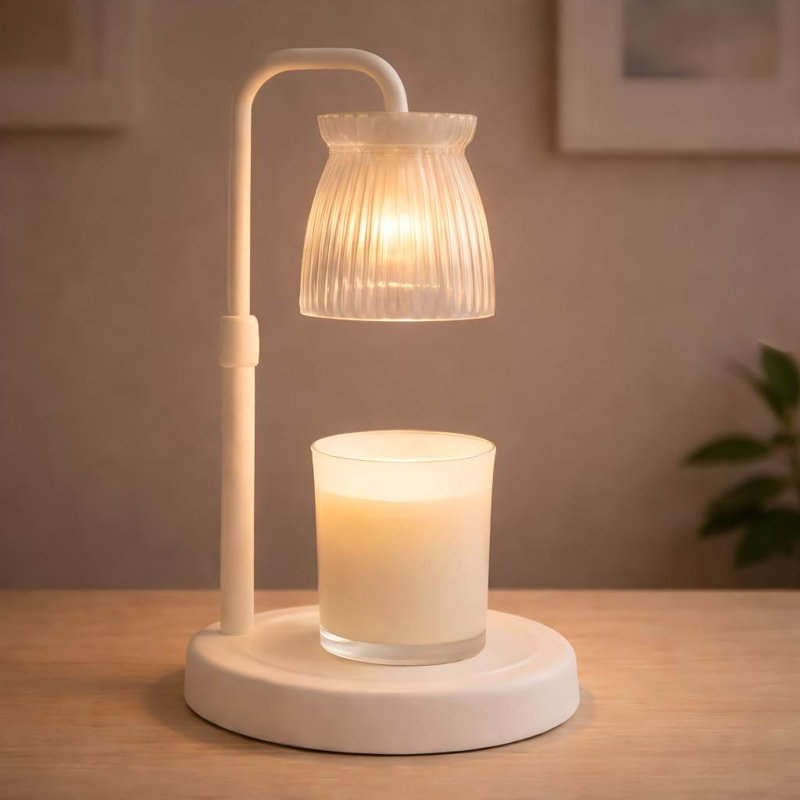 Candle Warmer Lamp With Timer & Dimmable, Adjustable Height Wax Melter For Jar Candles, Mother's Day For Women, (White)
