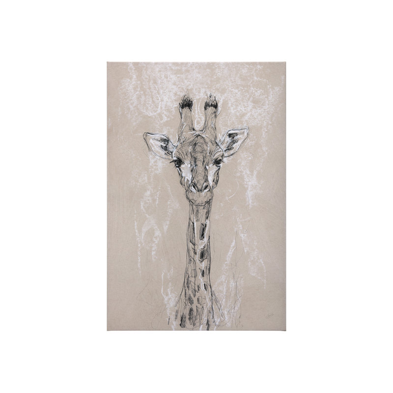 Croquis d'un animal IV (girafe) sur toile, H 45 po x l 30 po, Croquis d'un animal IV