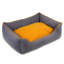 Lit pour chien avec traversin deux tons gris / moutarde Pawsome-1301162056-1301162057