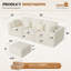 Canapé modulaire de 110 po pour le salon, canapé en forme de L sans os avec repose-pieds, canapé modulaire 3 places, beige-671449279