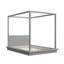 Lit plateforme à baldaquin en bois avec tête de lit-45469357-45469523