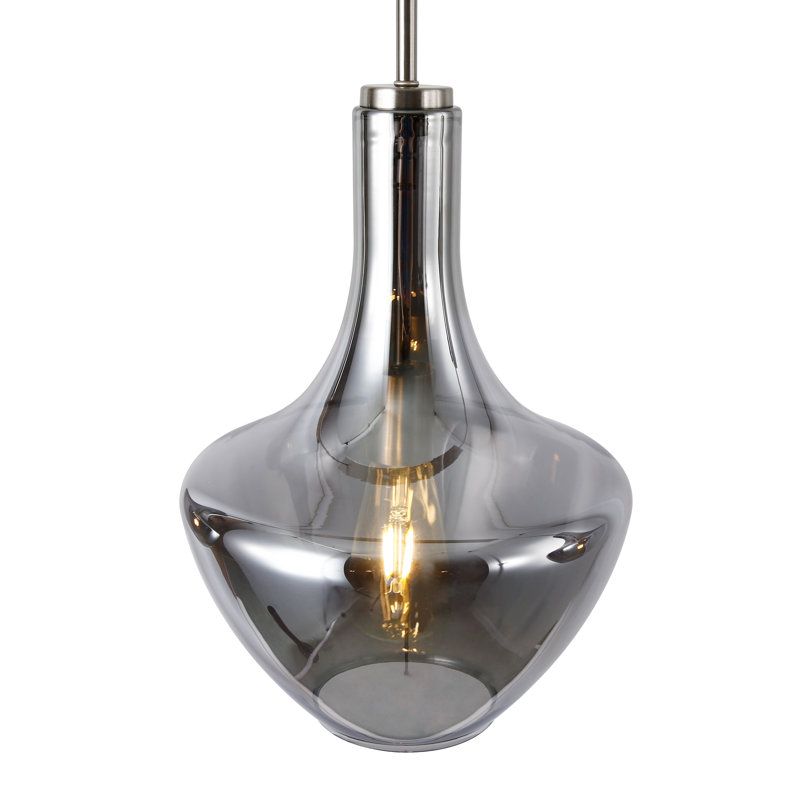 Cammie 3 - Light Kitchen Island Pendant, Smokey, Satin Nickel